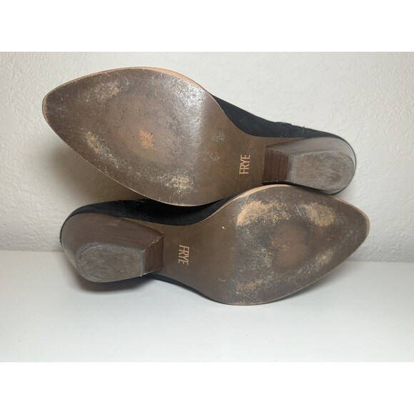 Frye Black Ankle Boots with Brown Heel - Picture 11 of 11